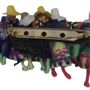 Colorful Woven Brooch with Figures